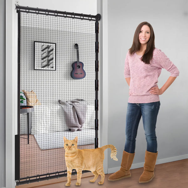 Tall cat top gate for doorway